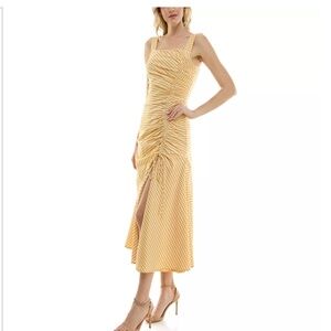 Taylor Squareneck Side-Rouched Midi Dress